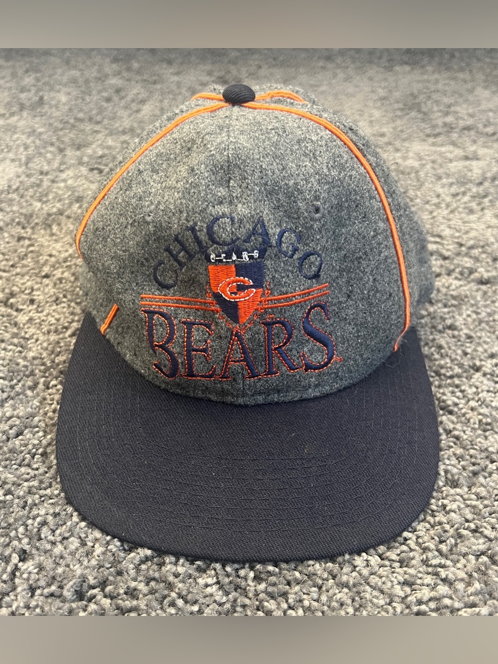 Chicago Bears The Game Hat OSFA Vintage Snapback Wool Team NFL Heather Gray